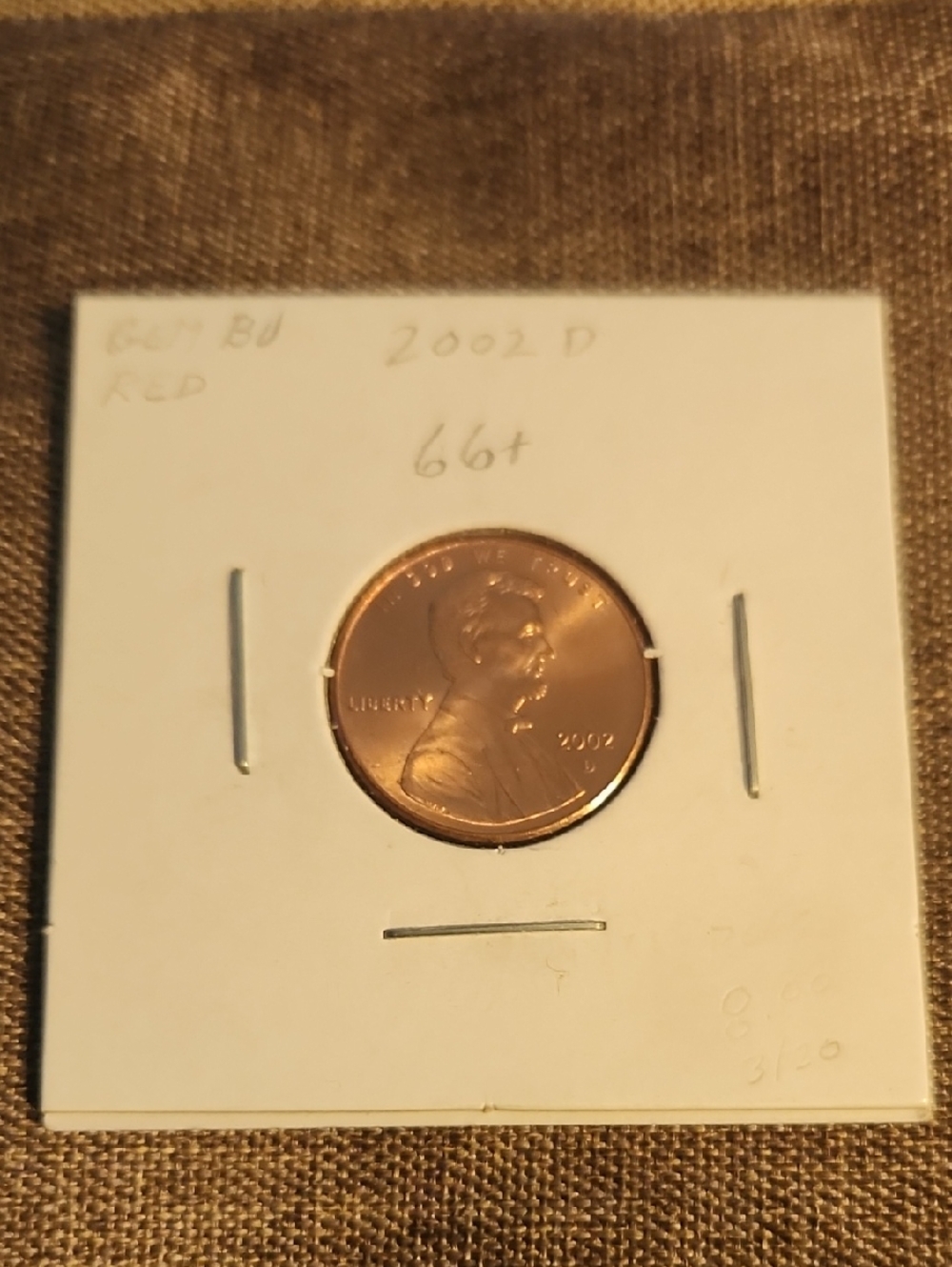 2002 D Lincoln Cent - Shiny Red Copper Penny
